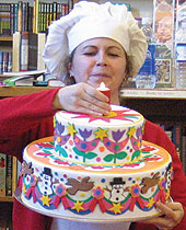 Kim Faurot with birthday cake